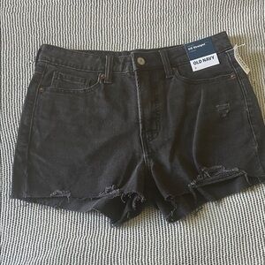 Old Navy Black Distressed Denim Cutoff OG Straight Shorts